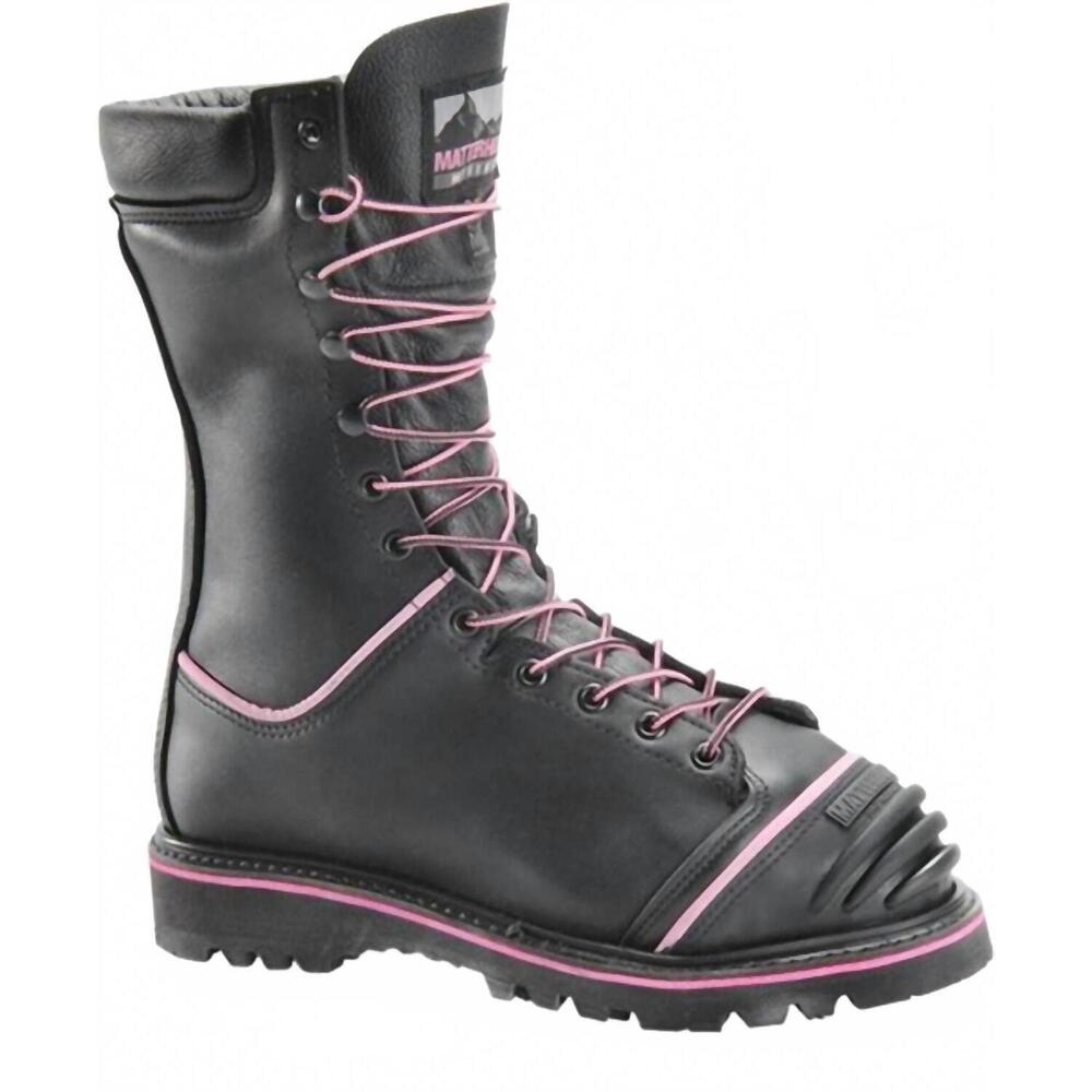 NEW MATTERHORN women's internal metguard steel toe boots in black/pink